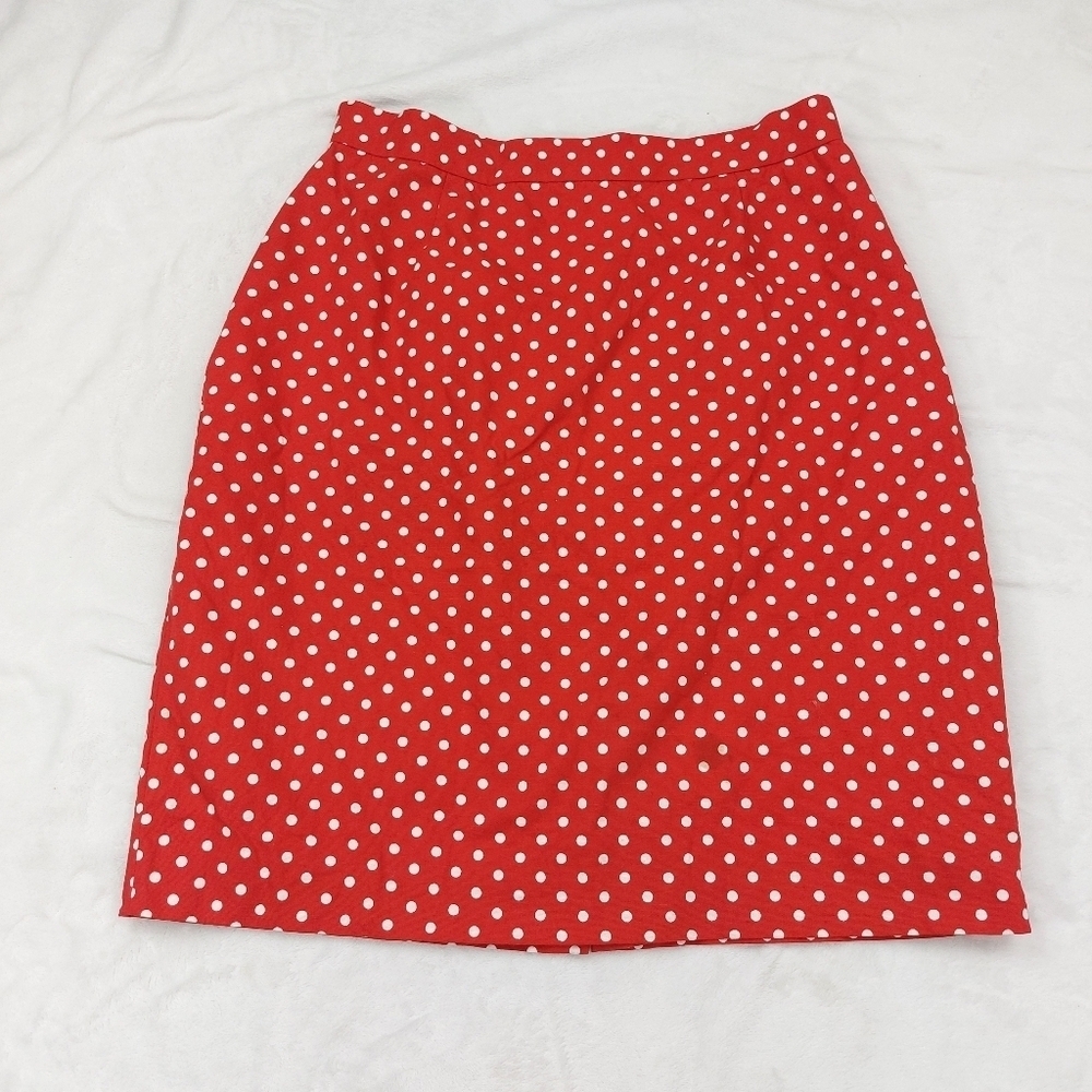 JH COLLECTIBLES WOMENS RED AND WHITE POLKA-DOT VINTAGE MINI SKIRT SIZE 14